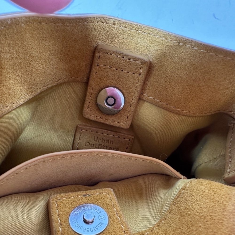Urban Outfitters Mustard Suede Micro Bag With Straps Crossbody - Picture 10 of 12